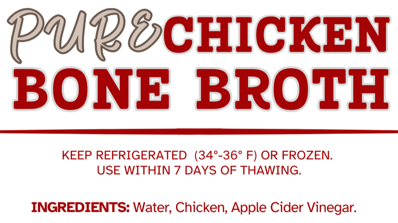 Chicken Bone Broth. Pure and Clear. No Spices.