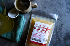 Ostrich Bone Broth. Pure and Clear. No Spices.